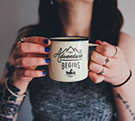 Woman with coffee mug